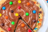 Colorful M and M Cookie Pizza