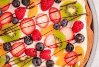 Fresh Fruit Chocolate Chip Cookie Pizza