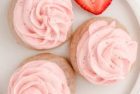 Sweet Frosted Strawberry Cookies