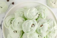 Mint Chocolate Chip Meringue Clouds
