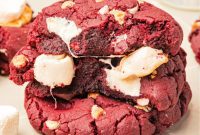 Red Velvet Marshmallow Cookies