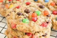 Chewy M and M Oatmeal Cookies