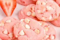 White Chocolate Strawberry Velvet Cookies