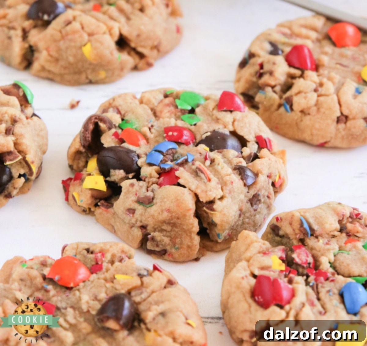 These soft and chewy Peanut Butter M&M Cookies are loaded with rich peanut butter flavor and colorful candy for a fun, easy, and delicious treat!
