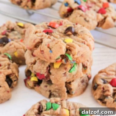 Delicious Peanut Butter M&M Cookies recipe image.
