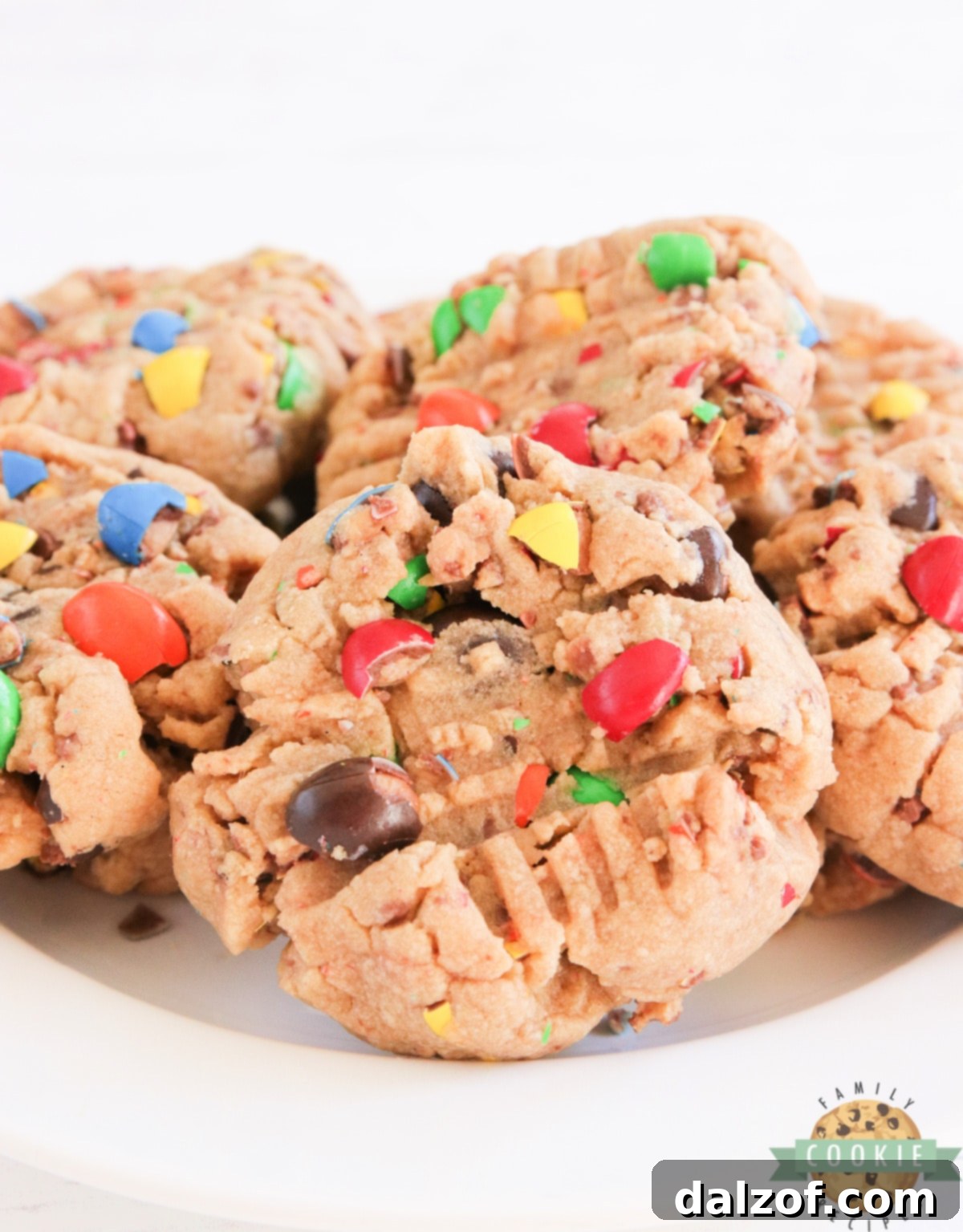 Peanut Butter Cookies with Peanut Butter M&Ms.