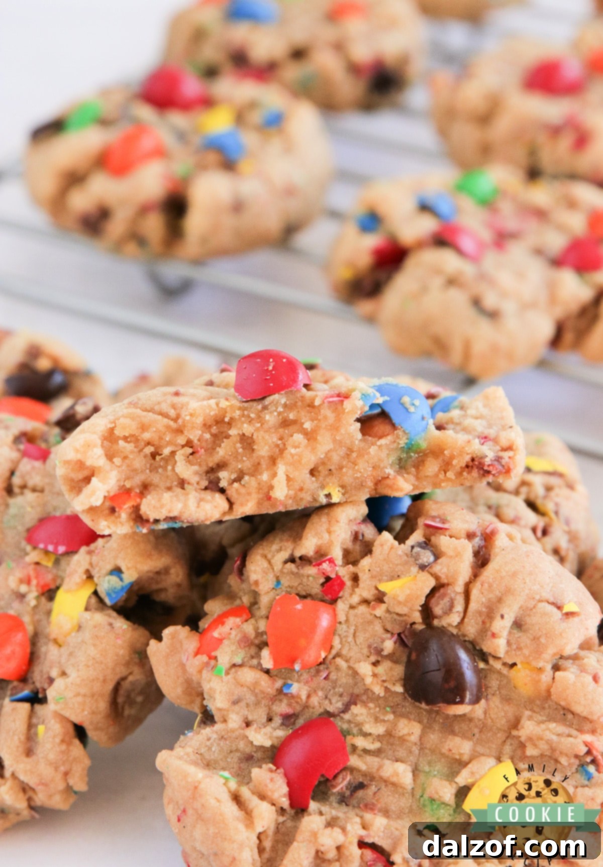 These soft and chewy Peanut Butter M&M Cookies are loaded with rich peanut butter flavor and colorful candy for a fun, easy, and delicious treat!