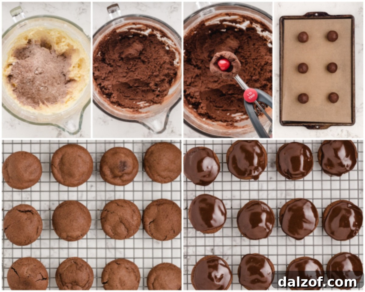 how to make double chocolate cherry cookies