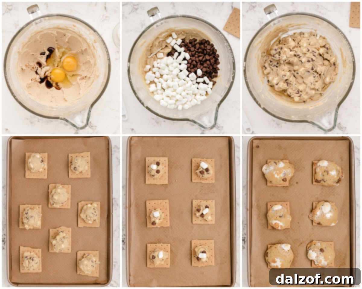 Campfire Chocolate Chip Smores Cookies 6 how to make chocolate chip s'mores cookies
