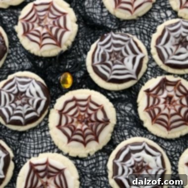 Halloween Cobweb Cookies: Spooky and Delicious Sugar Cookies with Chocolate & Vanilla Icing
