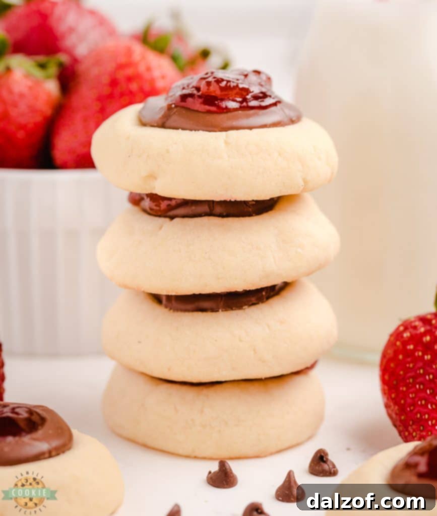 strawberry jam cookies with chocolate