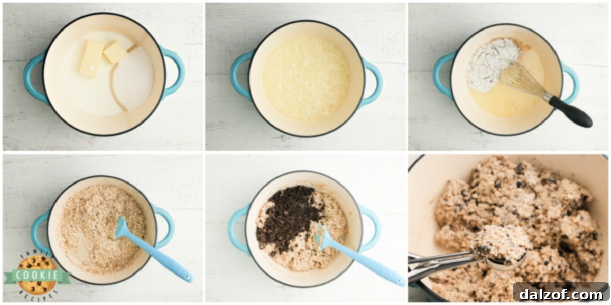 Step-by-step visual guide on how to prepare delicious Oreo No Bake Cookies quickly and easily.