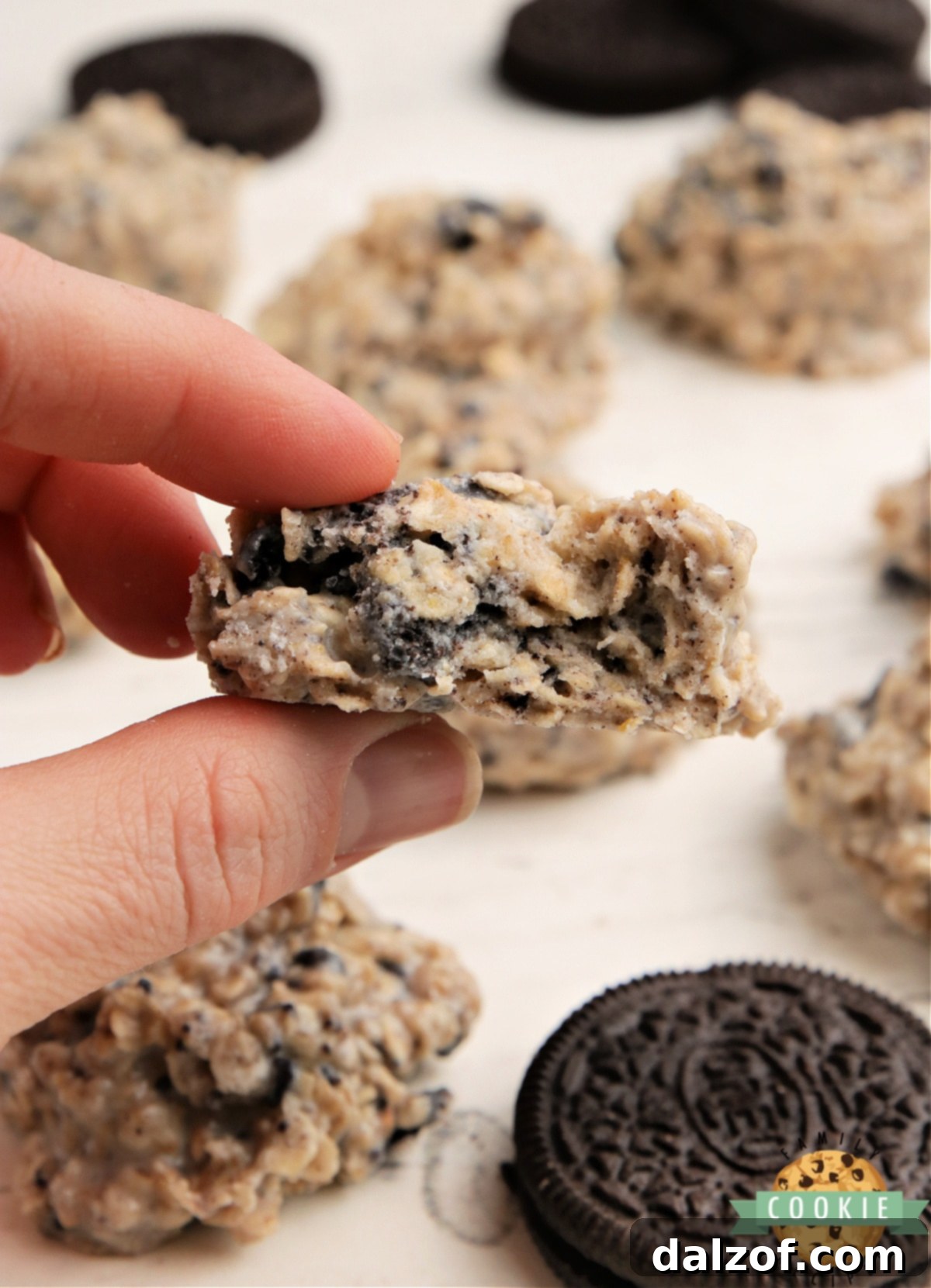 Oreo No Bake Cookies with a rich cookies and cream flavor, ready for a delicious snack.