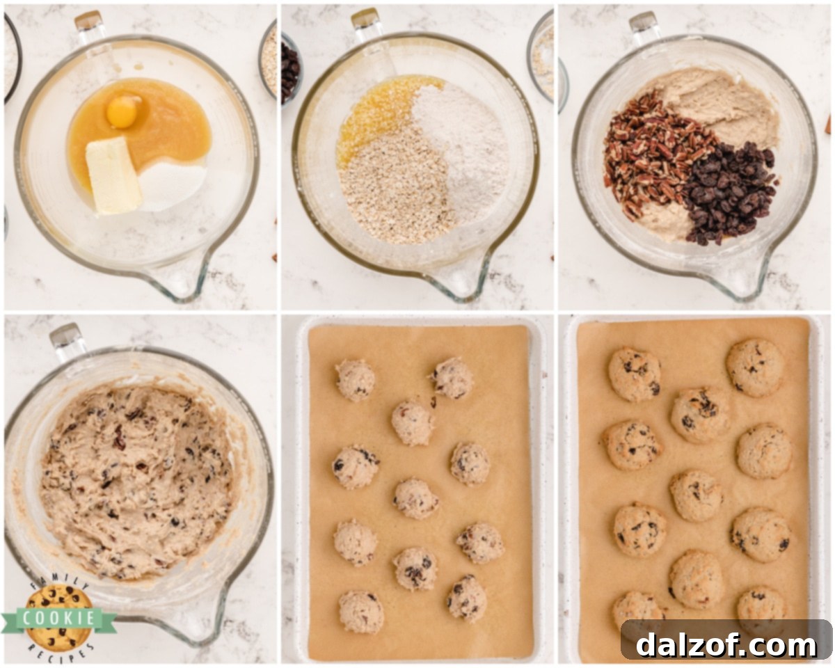 Ingredients laid out for how to make applesauce oatmeal cookies