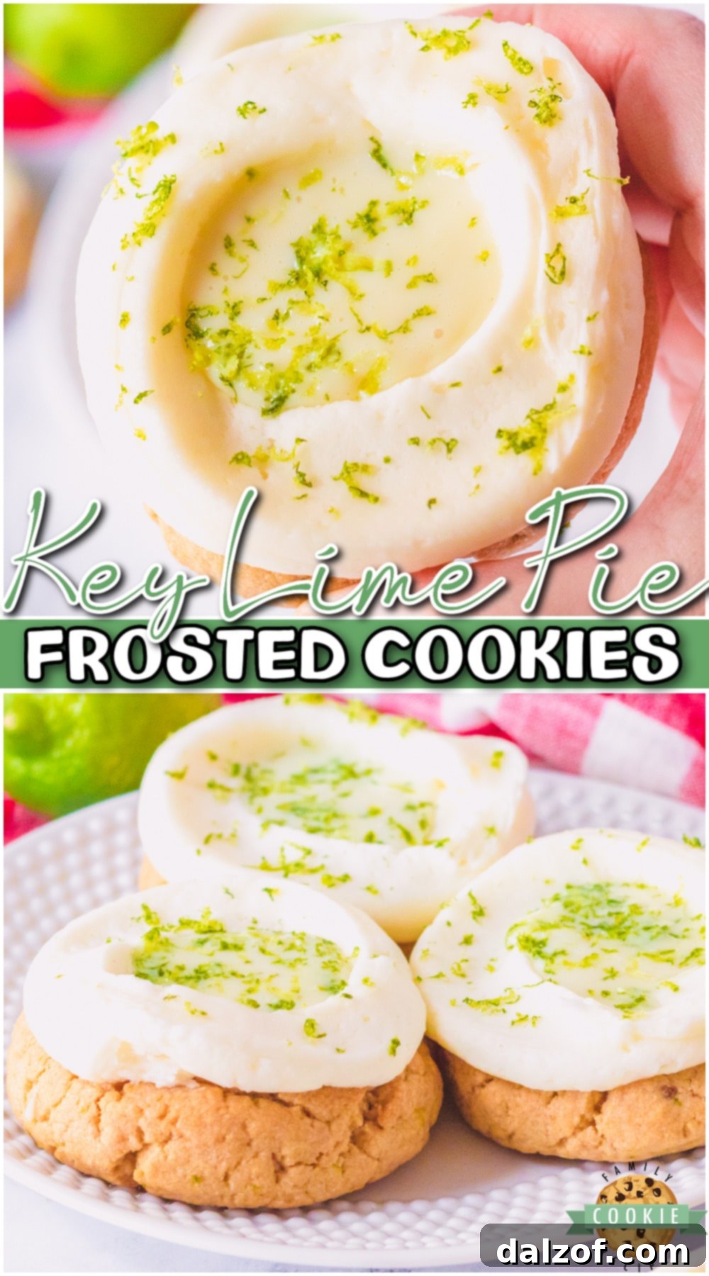 A stunning visual of Key Lime Pie Cookies, perfect for pinning, showcasing the vibrant colors and delicious texture.