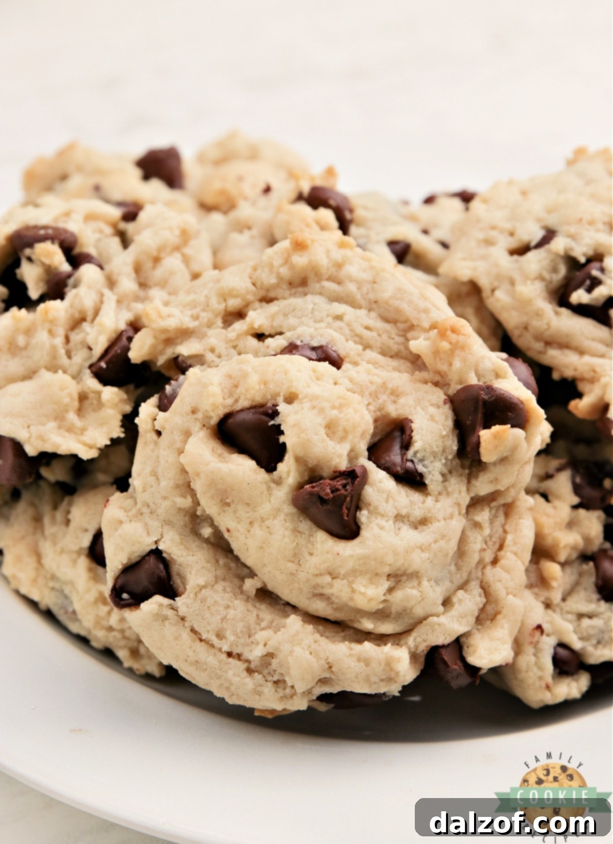 Cream Cheese Chocolate Chip Cookies are incredibly soft, wonderfully chewy, and require no eggs. A truly delightful chocolate chip cookie recipe.