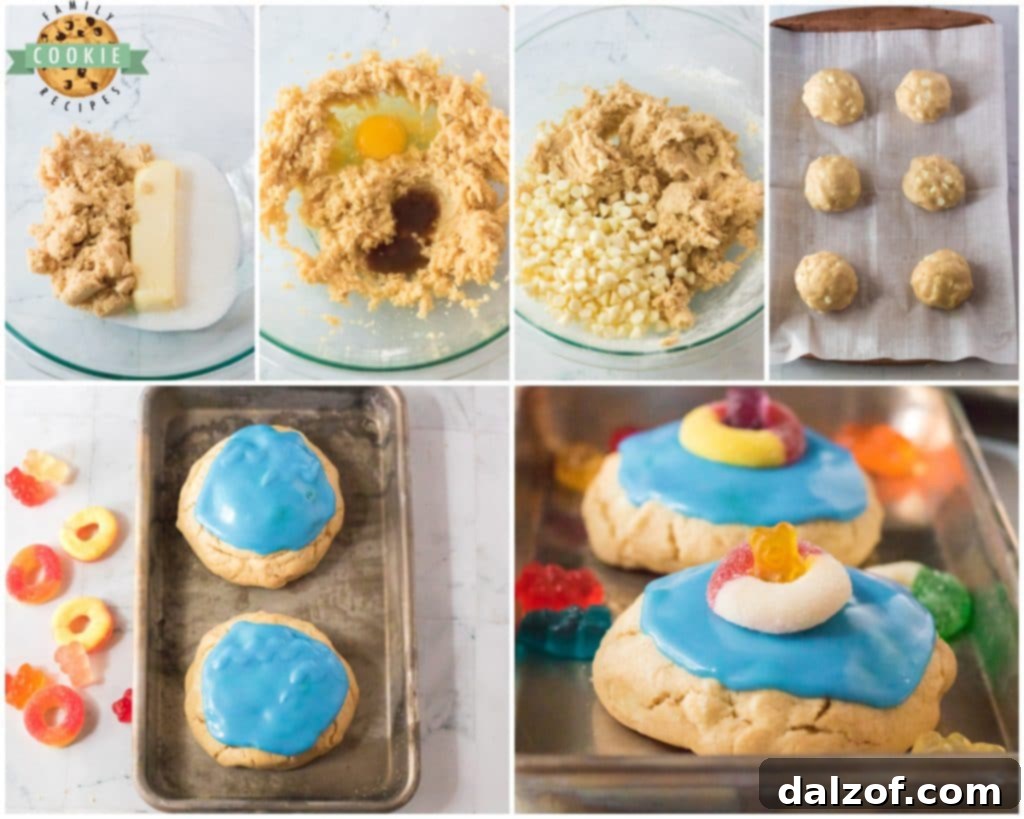 How to make creamsicle pool party cookies steps