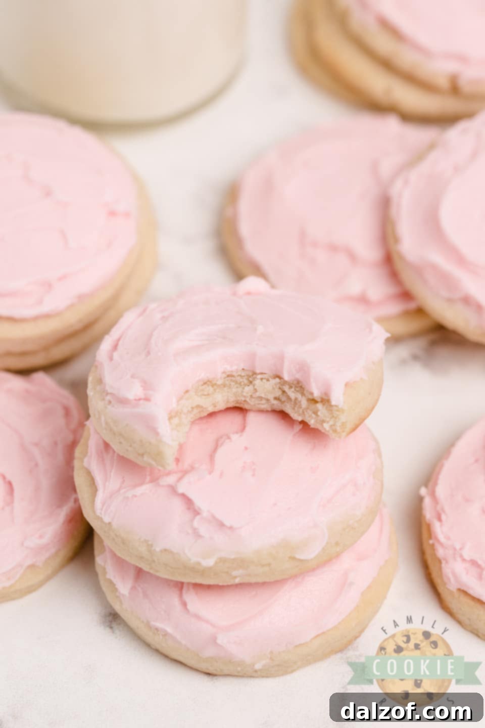 Best soft sugar cookie recipe made with cream cheese, beautifully frosted.
