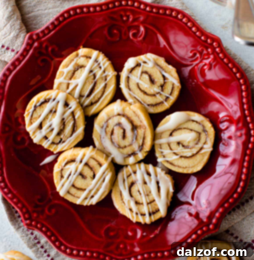 Cinnamon Roll Cookies with a sweet glaze drizzle.