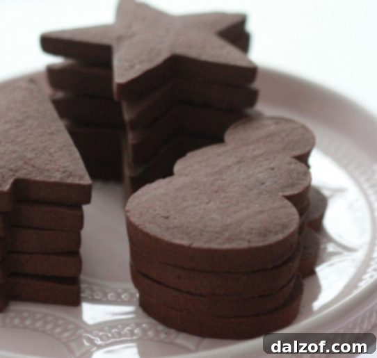 Chocolate Sugar Cookie Recipe for cutout cookies.