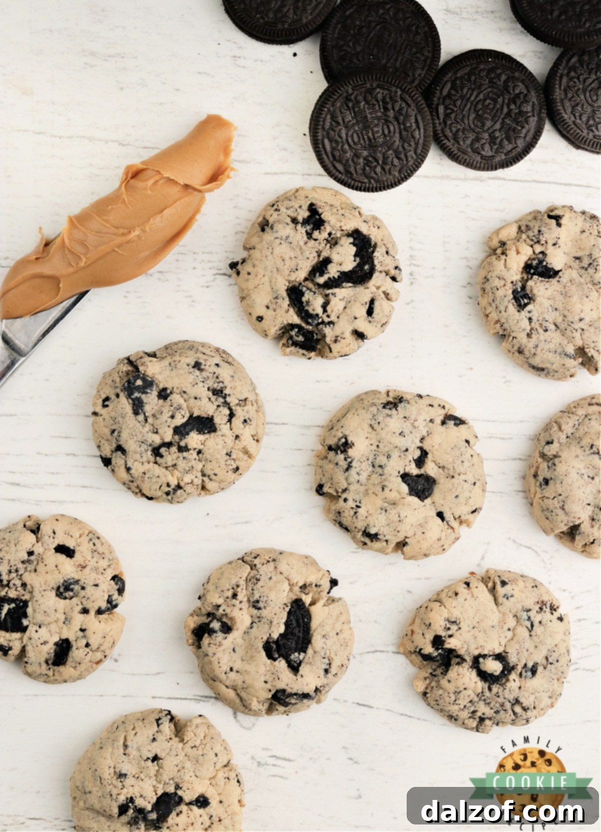Close-up of Cookies and Cream Peanut Butter Cookies