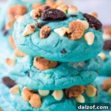 blue cookie monster cookies