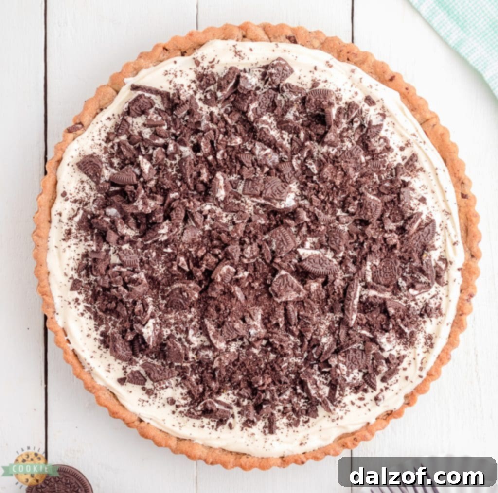 whole oreo dessert pizza