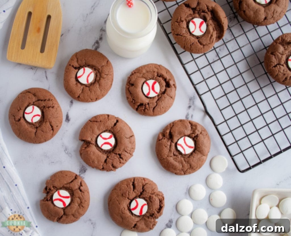 chocolate baseball cookies