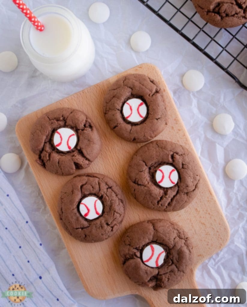 baseball cookies on a tray