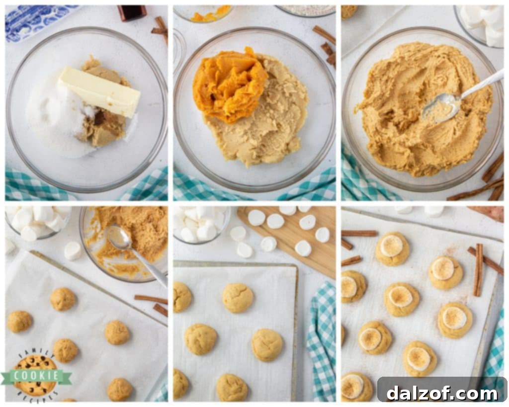 Ingredients laid out for making sweet potato cookies, including flour, cinnamon, and sweet potato puree.