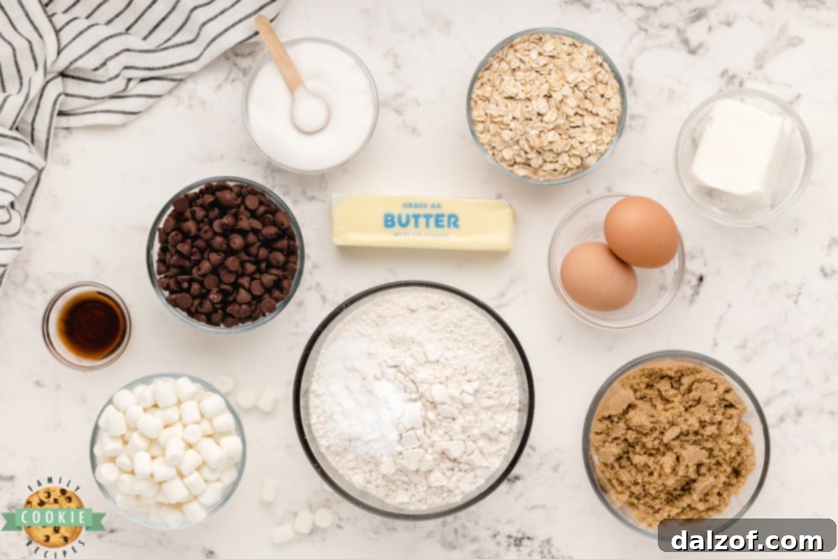 Ingredients in S'mores Oatmeal Cookies
