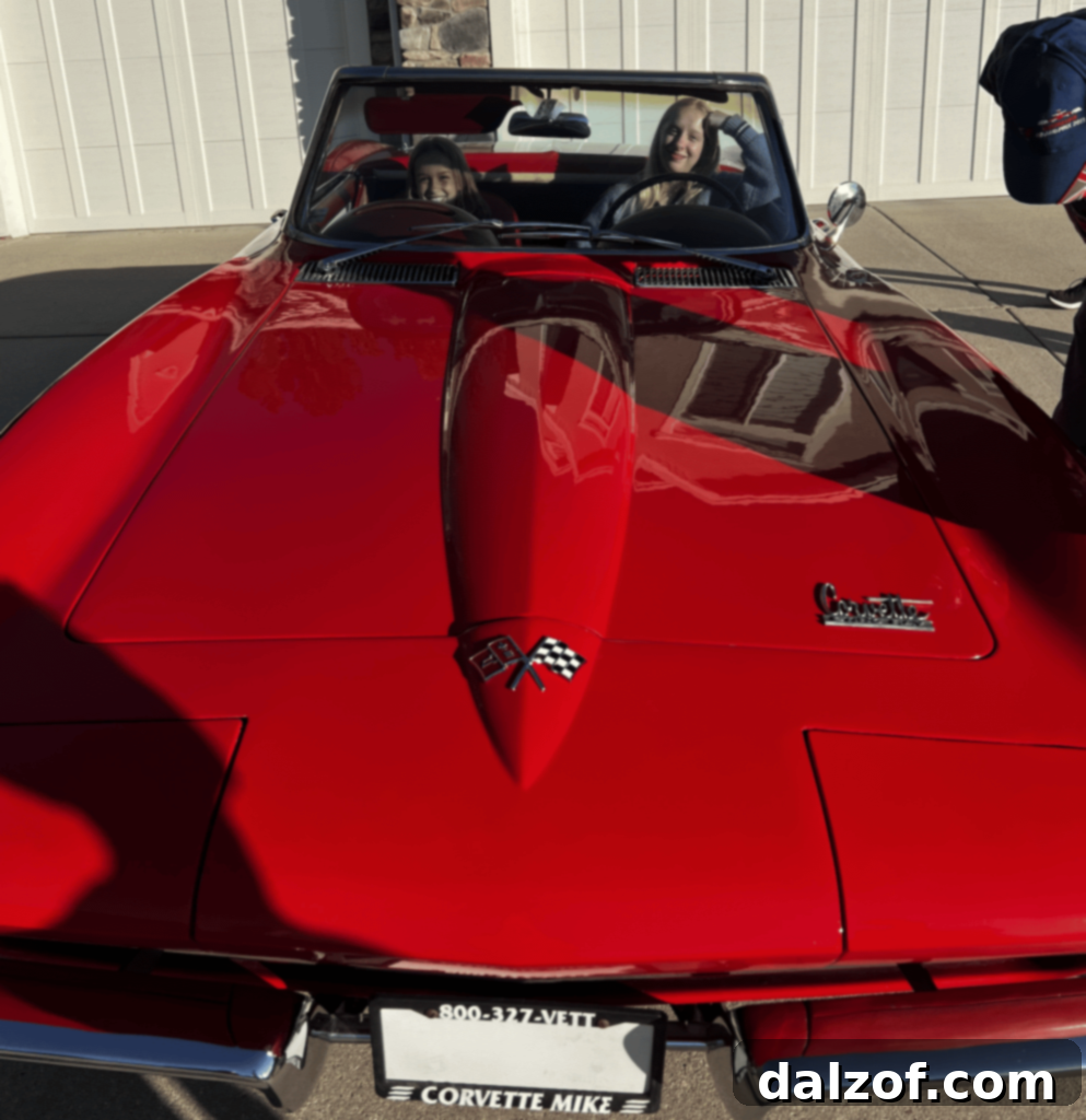 vintage red corvette
