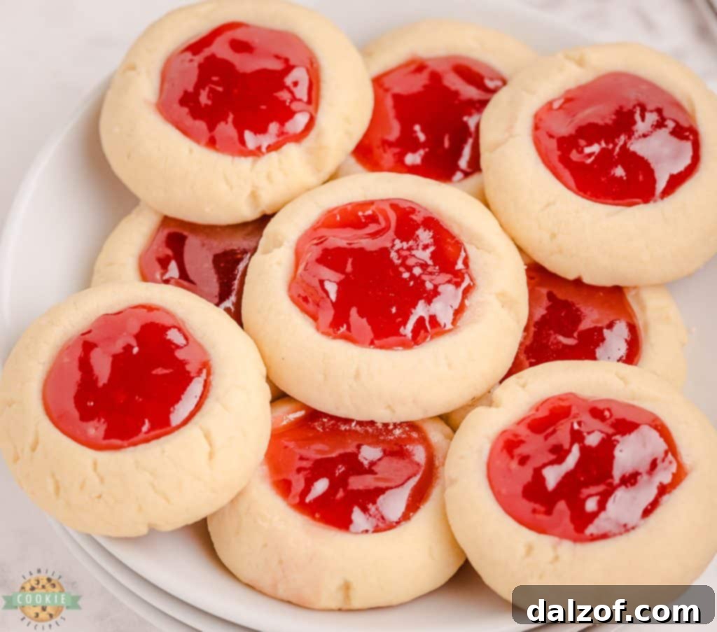 tray of strawberry jam cookies