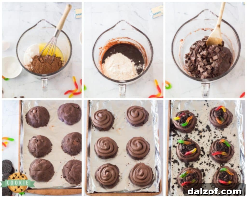 Steps on how to make homemade dirt cake cookies