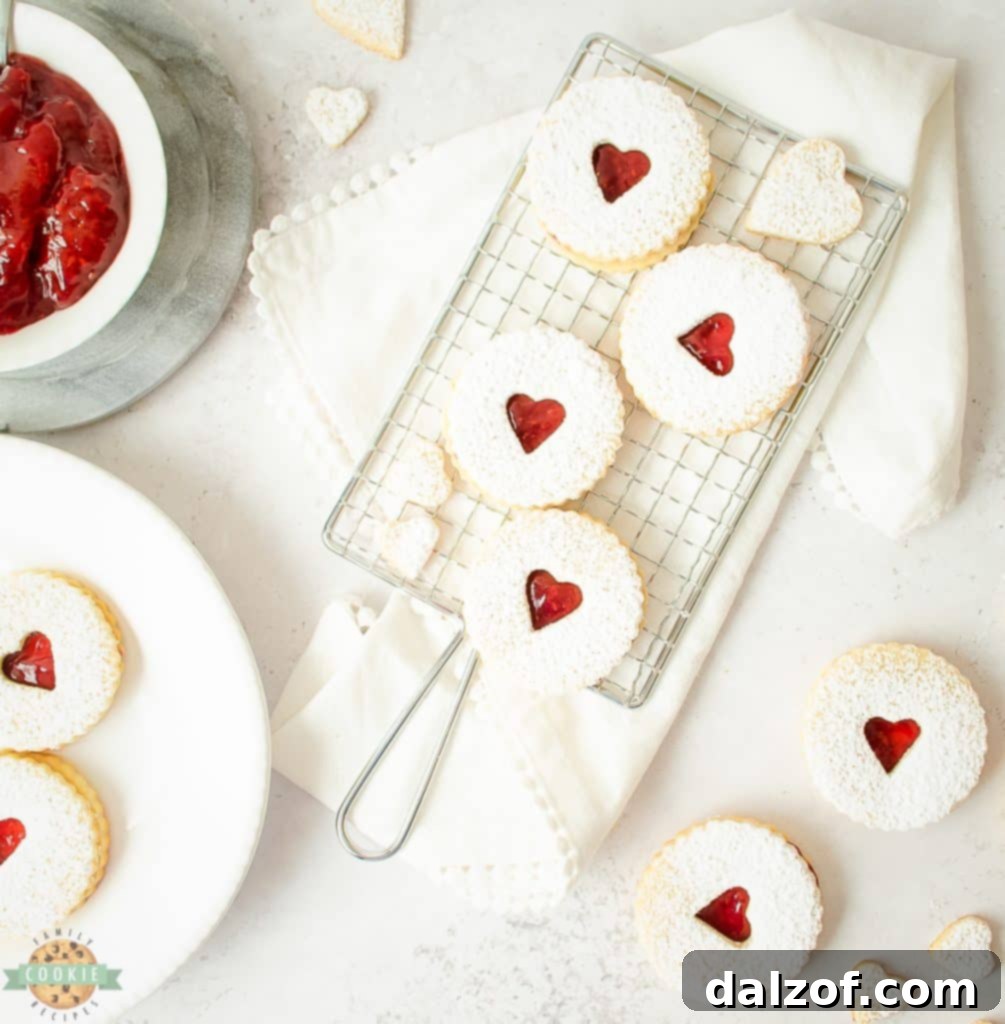 homemade Linzer cookies with Raspberry Jam