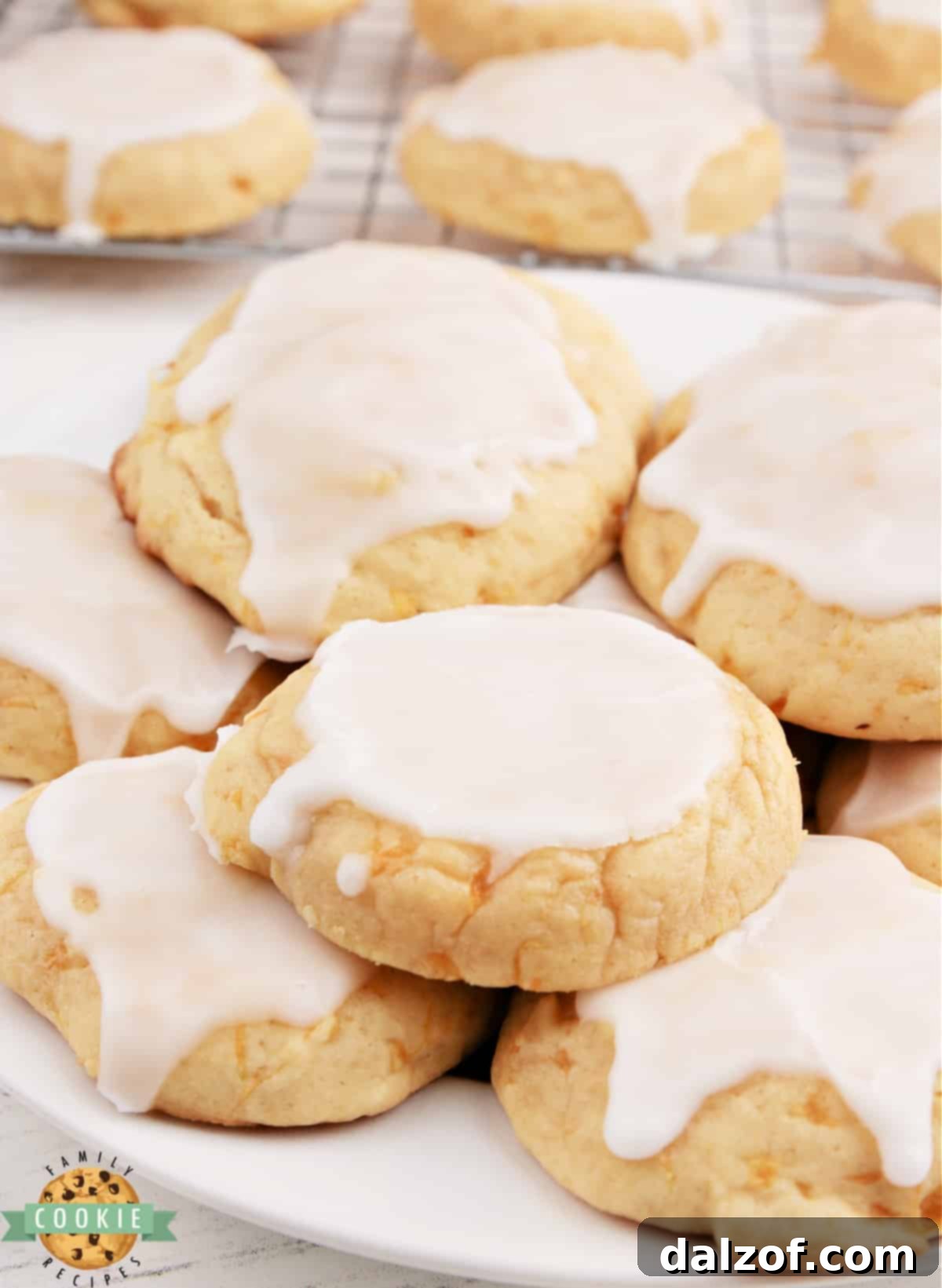 Glazed Mandarin Orange Cookies, a simple cookie recipe with abundant orange flavor, made with canned mandarin oranges and a simple orange glaze.