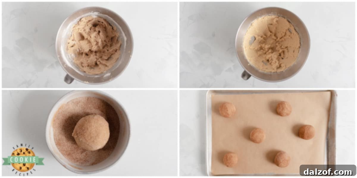 Process of making Apple Snickerdoodle Cookies