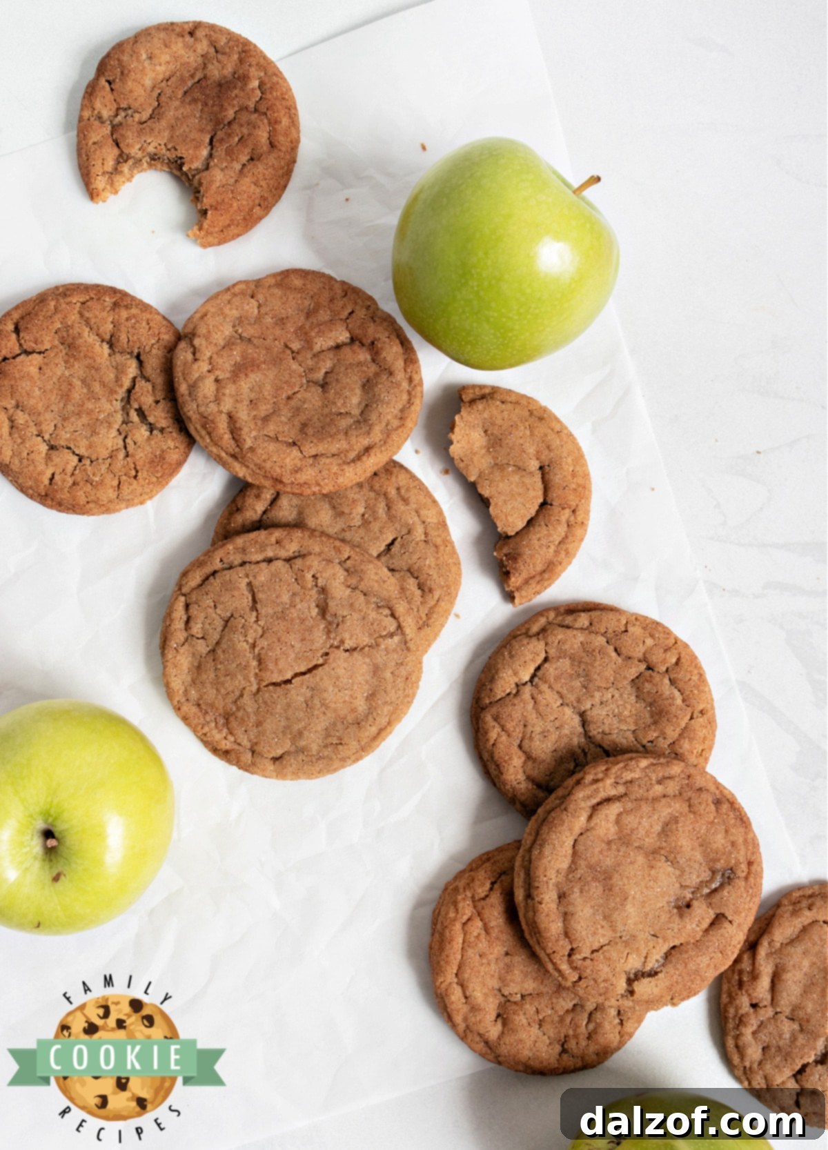 Pile of freshly baked apple butter snickerdoodles