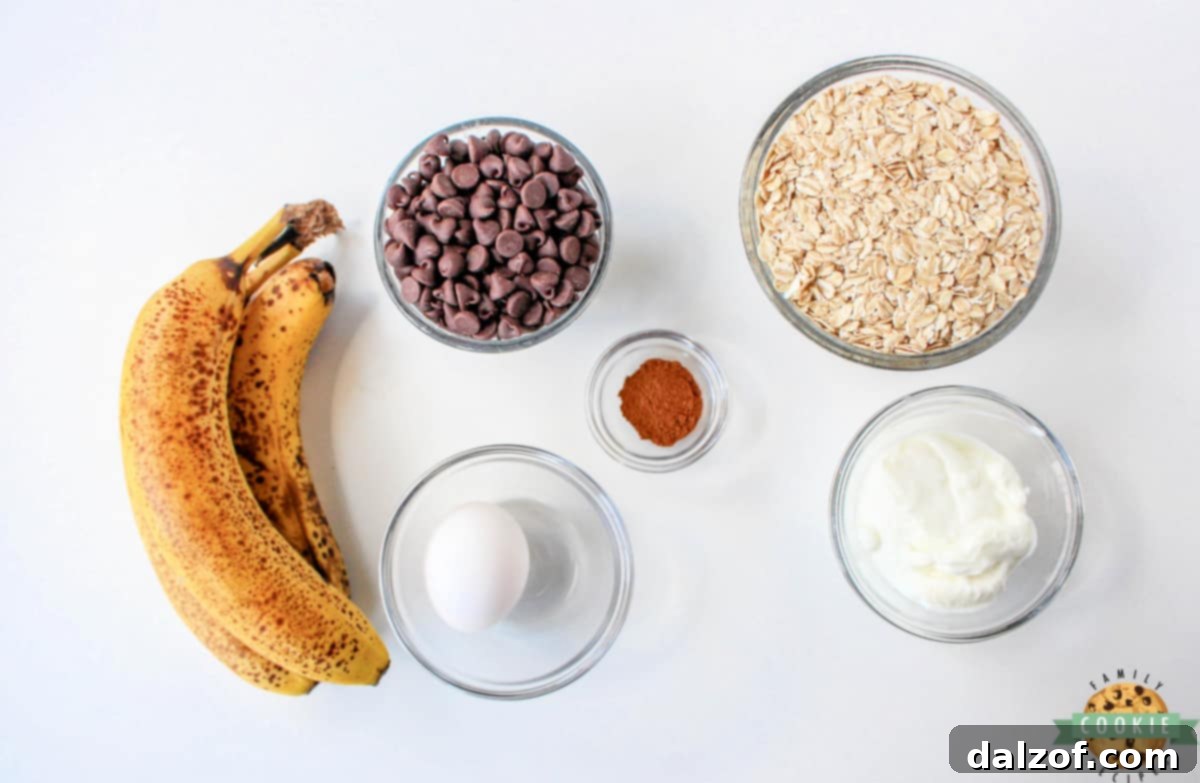 Ingredients in Oatmeal Banana Breakfast Cookies