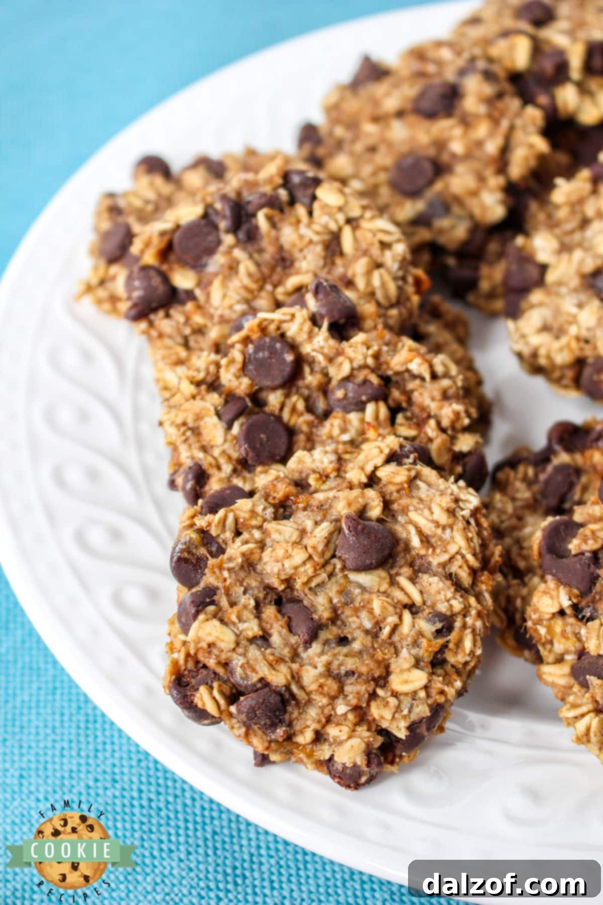 Healthy oatmeal cookies made with bananas