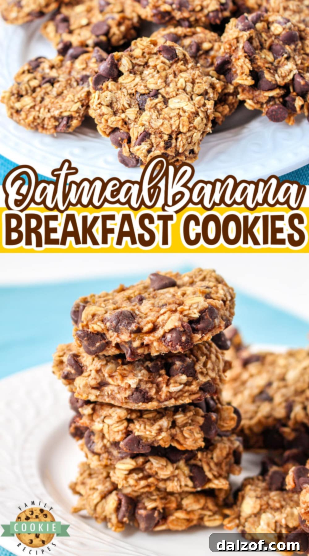 Oatmeal Banana Breakfast Cookies are healthy, delicious and made with only 6 ingredients. Breakfast cookie recipe made with ripe bananas, oats and yogurt. 