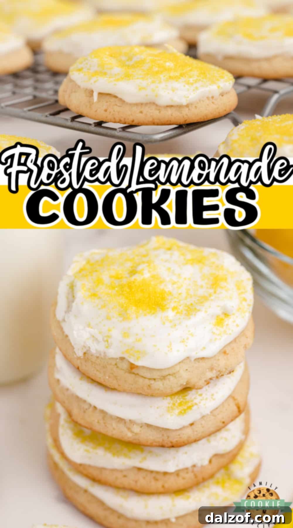 Frosted Lemonade Cookies made with lemonade concentrate in both the cookies and the frosting! Simple lemon cookie recipe packed with lemon flavor! 