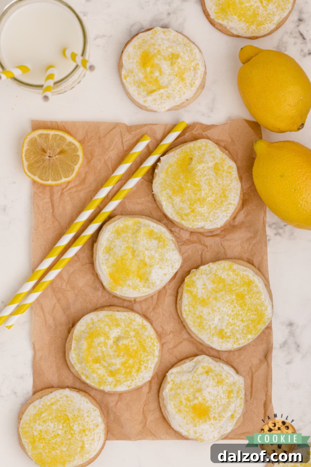 Lemon cookies made with lemonade concentrate