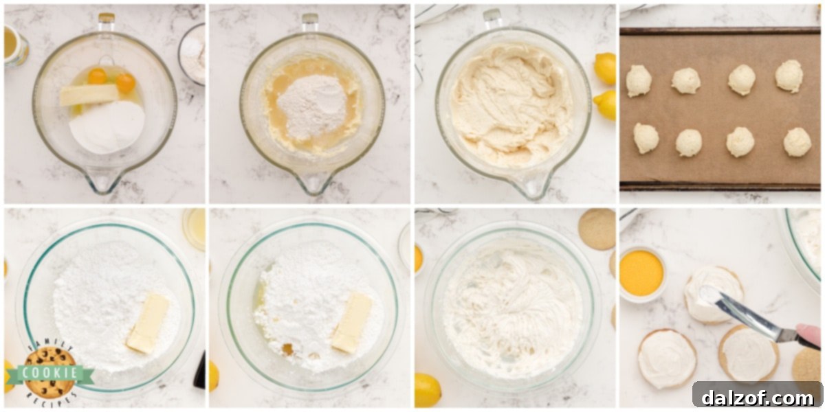 Step by step instructions on how to make Frosted Lemonade Cookies