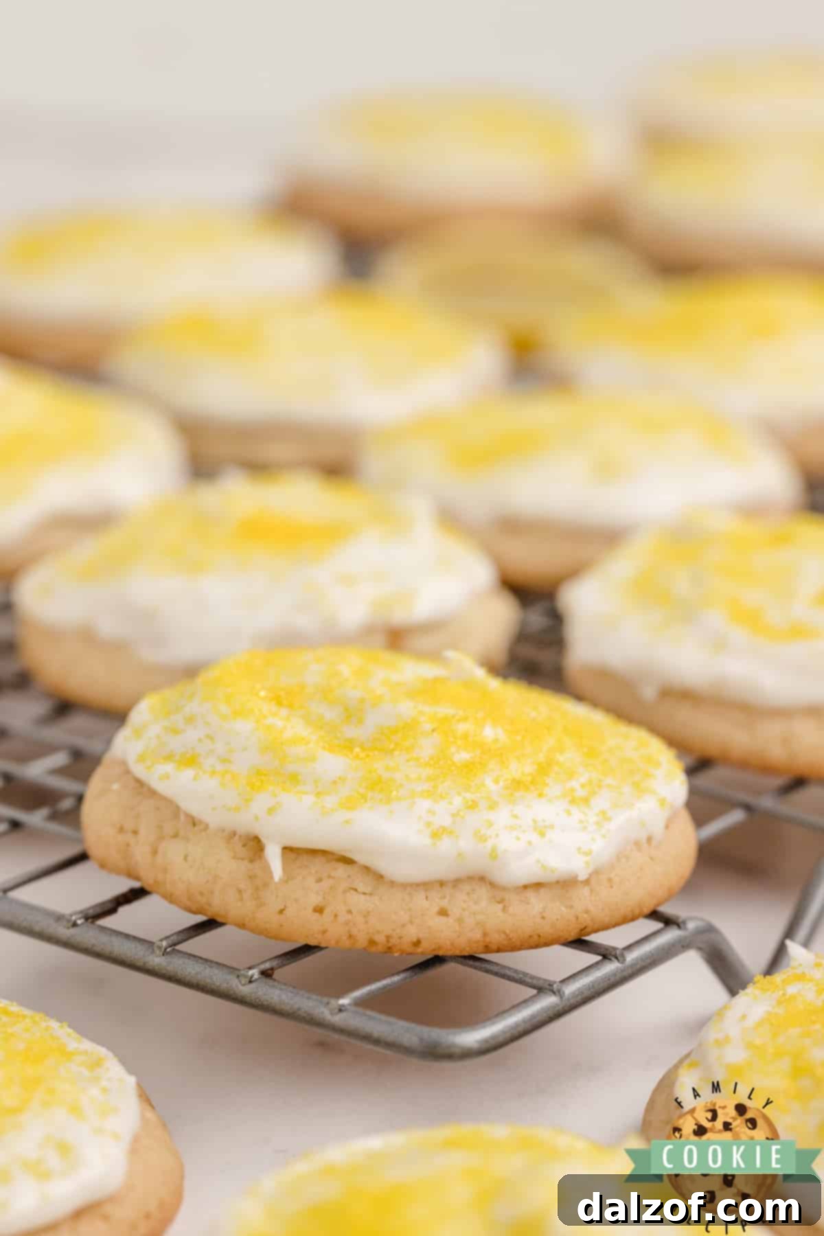 Frosted Lemonade Cookies made with lemonade concentrate in both the cookies and the frosting! Simple lemon cookie recipe packed with lemon flavor! 