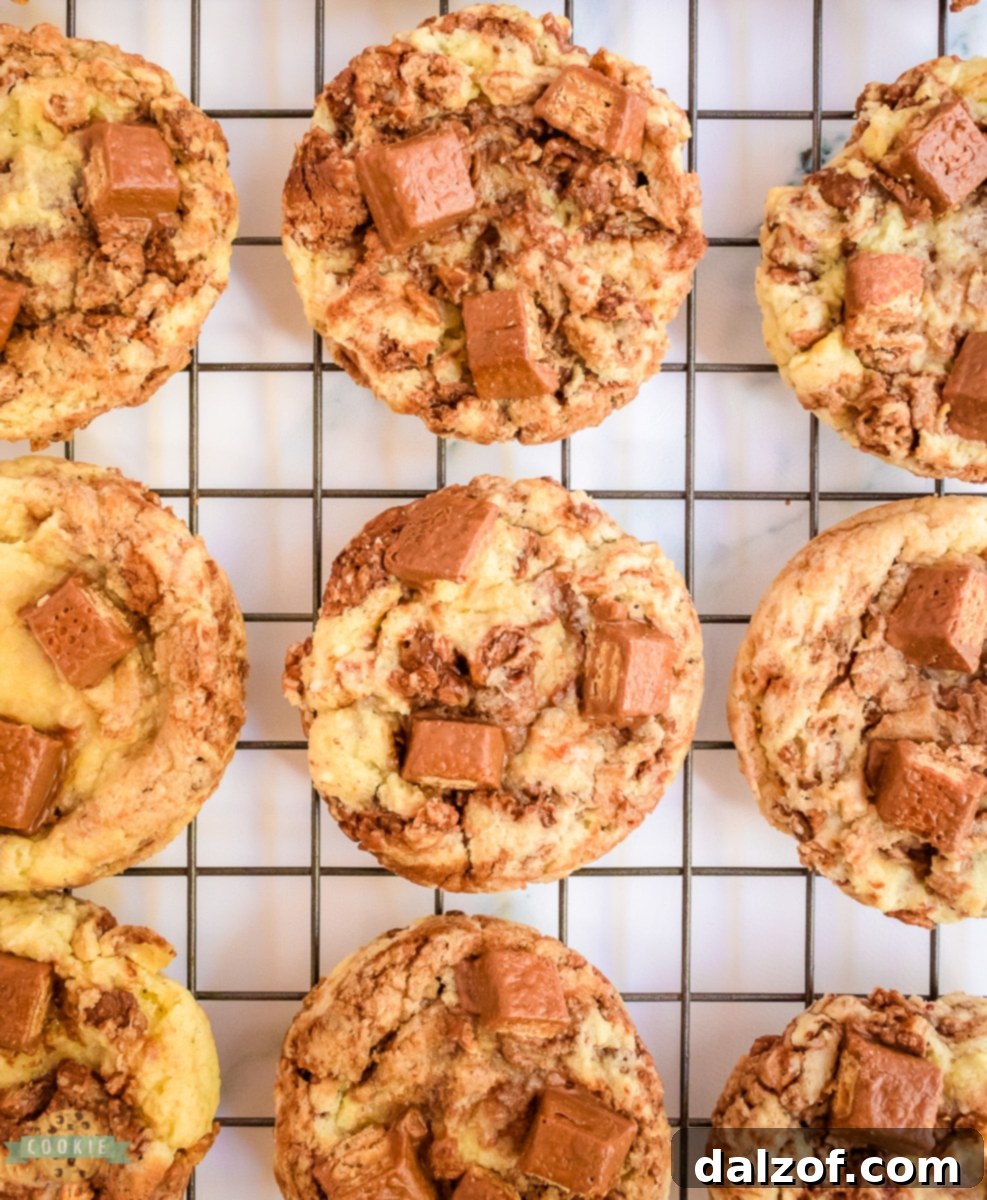 kit kat cookies on a cooling rack