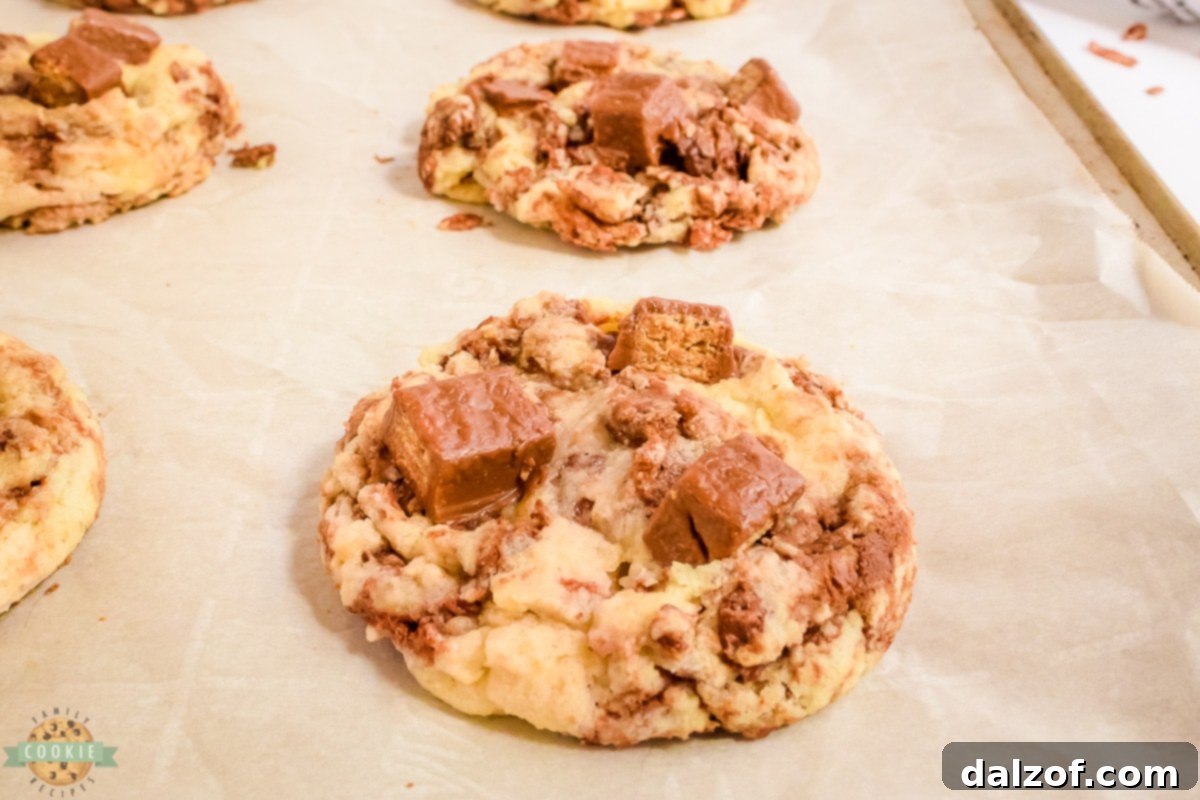 cookies top with Kit Kats