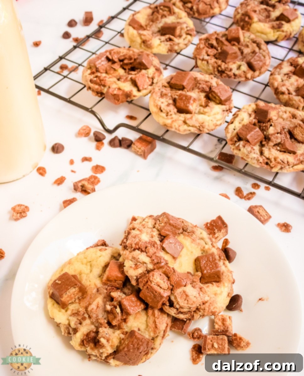 adding Kit Kat candy bars to cookies