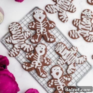 chocolate halloween skeleton cookies