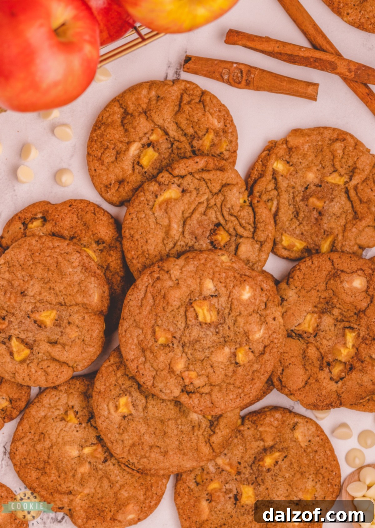 cookies baked with chunks of fresh apple